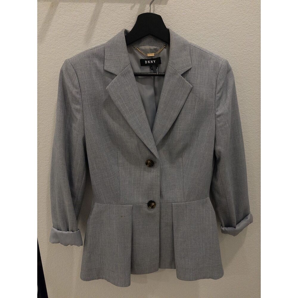 DKNY Blue Pleated Blazer